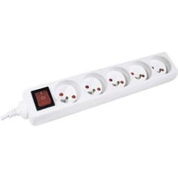 Multiprise 5 prises avec interrupteur blanche - 1,5 m - Image principale