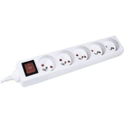 Multiprise 5 prises avec interrupteur blanche - 0,8 m - Image principale