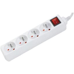 Multiprise 4 prises avec interrupteur blanche - 0,8 m - Image principale