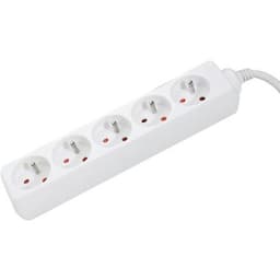 Multiprise 5 prises sans interrupteur blanche - 4,0 m - Image principale