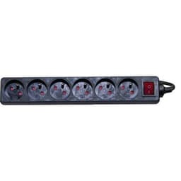 Multiprise 6 prises avec interrupteur noire - 4,0 m - Image principale