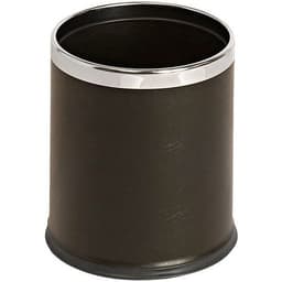 Corbeille à double paroi - aspect cuir 10L, Coloris : Noir - Image principale