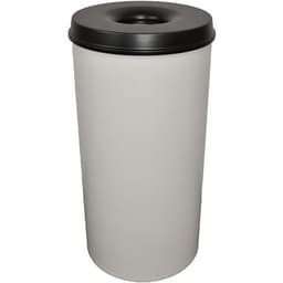 Poubelle à papier anti-feu - 50 L, Couvercle coloris : Noir, Coloris : Gris - Image principale
