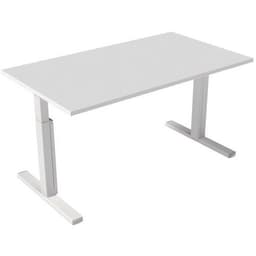 Bureau droit Inesa avec pied réglable en T Blanc 140 cm - Image principale