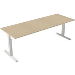 Bureau droit Inesa avec pied réglable en T Chêne 220 cm - Image principale
