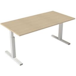 Bureau droit Inesa avec pied réglable en T Chêne 160 cm - Image principale