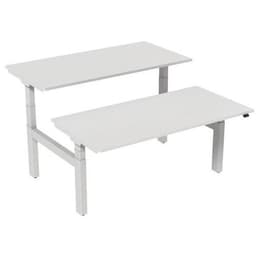 Bureau droit ergo Bench électrique 2 places Kelli Blanc 160 cm - Image principale