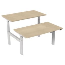 Bureau droit ergo Bench électrique 2 places Kelli Chêne 140 cm - Image principale