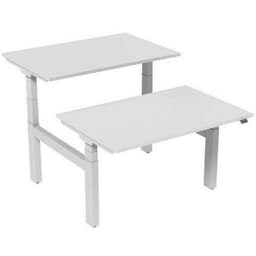 Bureau droit ergo Bench électrique 2 places Kelli Blanc 120 cm - Image principale