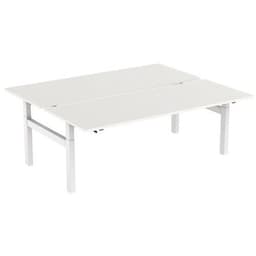 Bureau droit ergonomique Bench à manivelle 2 places piètement en H - Kelli - Image principale