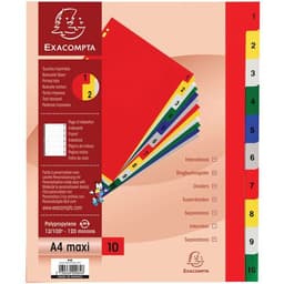 Lot de 20 Intercalaires imprimés pp couleurs 12/100e 10 positions A4+ - Image principale
