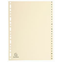 Lot de 10 Intercalaires carte peau 155g 24 positions de a à z A4 - Image principale