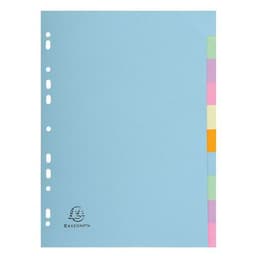 Lot de 25 Intercalaires carte pastel 180g forever 10 positions A4 - Image principale