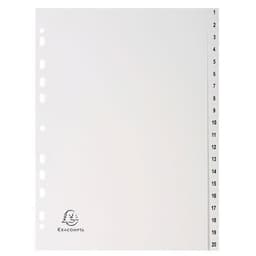 Lot de 20 Intercalaires imprimés numériques pp blanc 20 positions - a4 - Image principale