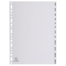 Lot de 10 Intercalaires mensuels pp gris janvier-déc. 12 positions A4 - Image principale