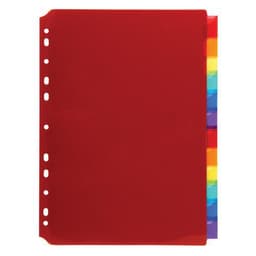 Lot de 10 Intercalaires pp couleur avec porte étiquette A4 12positions - Image principale