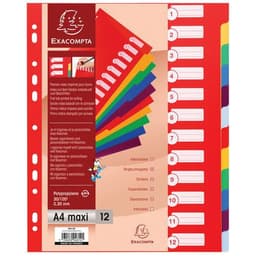 Lot de 15 Intercalaires pp opaque semi rigide 12 positions - a4 maxi - Image principale