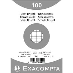 Lot de 20 Paquet 100 fiches sous film bristol quadrillé 105x148mm - Image principale
