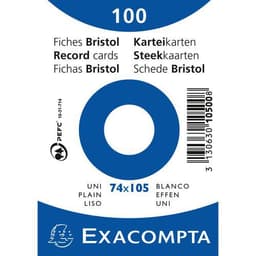 Lot de 40 Paquet 100 fiches sous film bristol uni non perforé 74x105mm - Image principale