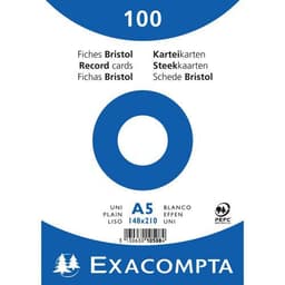 Lot de 10 Paquet 100 fiches sous film bristol uni 148x210mm - Image principale