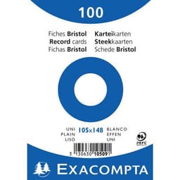 Lot de 20 Paquet 100 fiches sous film bristol uni 105x148mm - Image principale