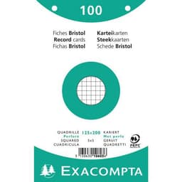 Paquet 100 fiches blanc oeilm quadoeillé perforé 125x200mm (lot de 12) - Image principale