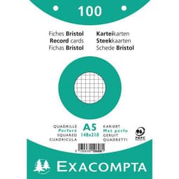 Paquet 100 fiches blanc oeilm quadoeillé perforé 148x210mm (lot de 10) - Image principale