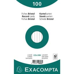 Lot de 12 Paquet 100 fiches sous film - ligné non perforé - 125x200mm - Image principale