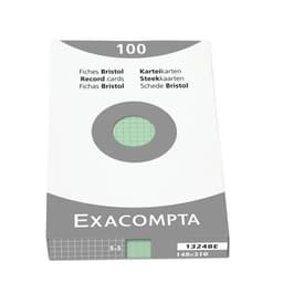 Étui de 100 fiches vert quadrillé 5x5 non perforé 148x210mm - Image principale