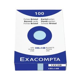 Étui de 100 fiches azur bristol uni non perforé 105x148mm - Image principale