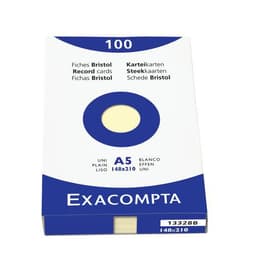 Étui de 100 fichesjaune bristol uni non perforé 148x210mm - Image principale