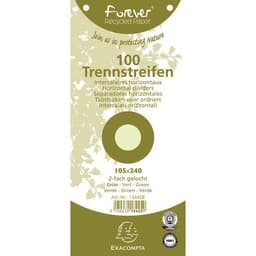 Paquet 100 fiches intercalaires vert forever 105x240mm (lot de 12) - Image principale