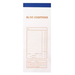 Lot de 10 Bloc addition 50 feuillets autocopiants numérotés 9,1x22,5cm - Image principale