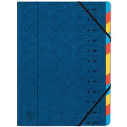 Lot de 8 trieurs agrafé avec élastiques 12 compartiments Bleu - Image principale