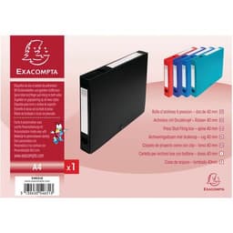 Lot de 10 boîtes de classement à pression 40mm PP 7/10e opaque A4 Noir - Image principale