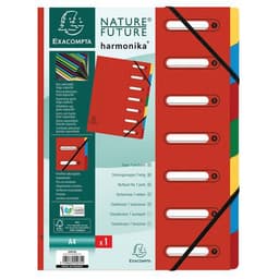 Lot de 8 trieurs harmonica® à fenêtres 7 compartiments Rouge - Image principale