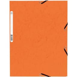 Lot de 50 Chemise à élastique 3 rabats carte lustrée 355gm² A4 Orange - Image principale