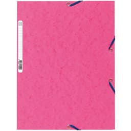 Lot de 25 chemises 3 rabats à élastiques carte lustrée 400g/m2  A4 Rose - Image principale