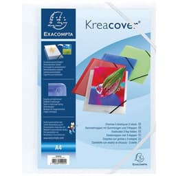 Chemise à élastiques 3 rabats PP opaque krea cover A4 - Image 2