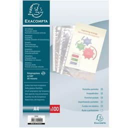 Etui carton de 100 pochettes perforées pp lisse 6/100e - a4 - Image principale