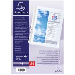 Lot de 5 Sachet de 10 pochettes à soufflet sans rabat PP A4 - Image principale