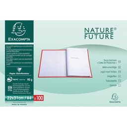 Lot de 10 paquets de 100 cotes de plaidoiries 22x31cm Blanc - Image principale