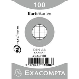 Lot de 48 Paquet 100 fiches sous film bristol quadrillé 55x74mm - Image principale