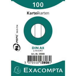 Lot de 48 Paquet 100 fiches sous film bristol ligné 55x74mm - Image principale