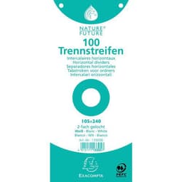 Lot de 12 paquets 100 fiches intercalaires  perforées - 105x240mm Blanc - Image principale