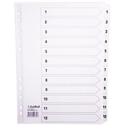 Lot de 25 Intercalaires à touches plastifiées - 12 touches 1 à 12 A4 - Image principale