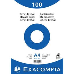 Paquet 100 fiches sous film bristol uni 210x297mm - Image principale