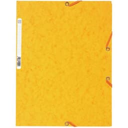 Lot de 25 chemises 3 rabats carte lustrée 400g/m2  A4 Jaune - Image principale