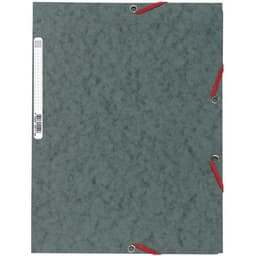 Lot de 25 chemises 3 rabats à élastiques carte lustrée 400g/m2  A4 Gris - Image principale