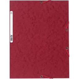 Lot de 25 chemises 3 rabats carte lustrée 400g/m2  A4 Cerise - Image principale